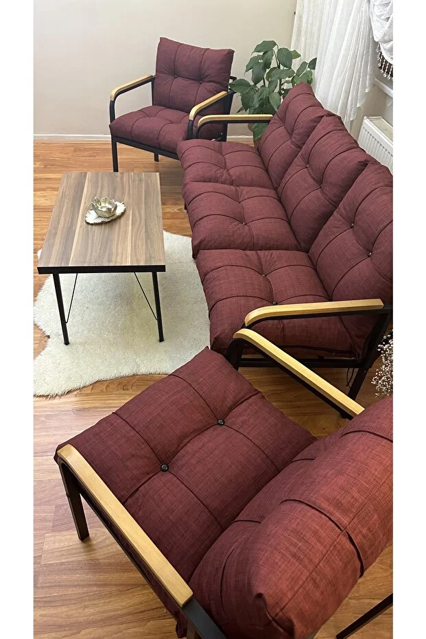 Style Home Erciyes Balkon, Bahçe, Cafe - Metal Kanepe Koltuk Takımı - 3 1 1 Sehpa